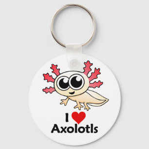 I Love Axolotls Key Ring