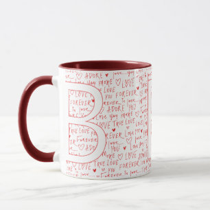 I Love B You — Personalized Initial “B” Romantic D Mug