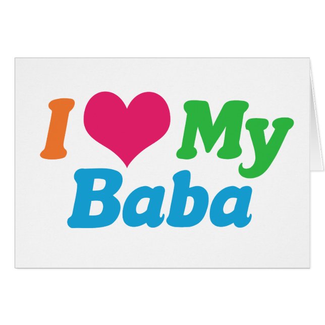 I Love Baba Card (Front Horizontal)