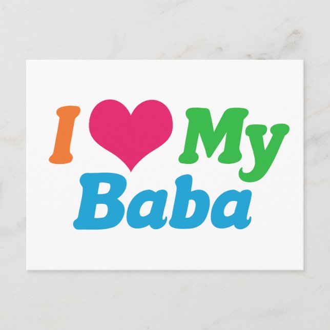 I Love Baba Postcard (Front)