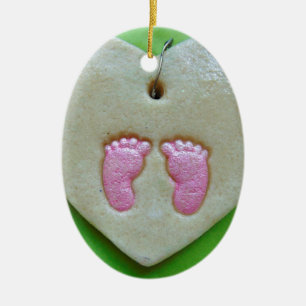 I love baby feet ceramic ornament