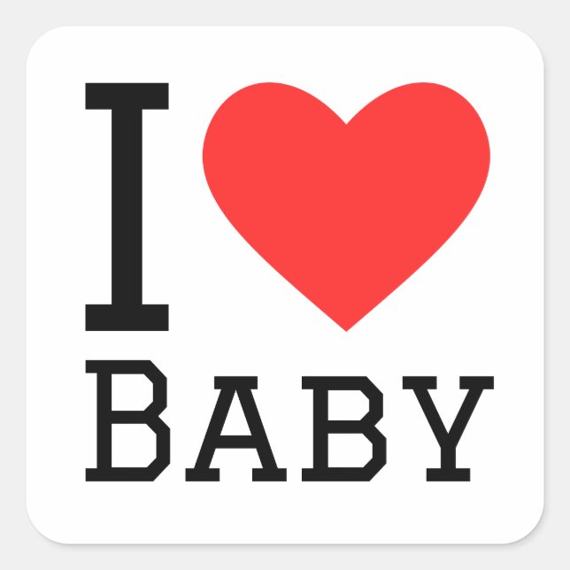 I love baby square sticker (Front)