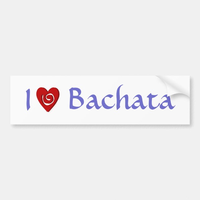 I Love Bachata Heart Latin Dancing Custom Bumper Sticker (Front)