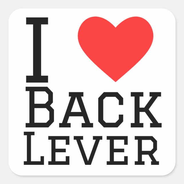 I love back lever square sticker (Front)