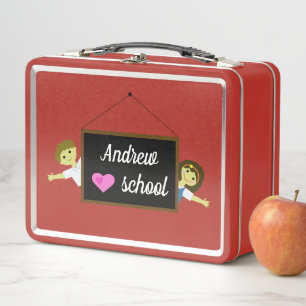I Love Back to School Metal Lunch Box