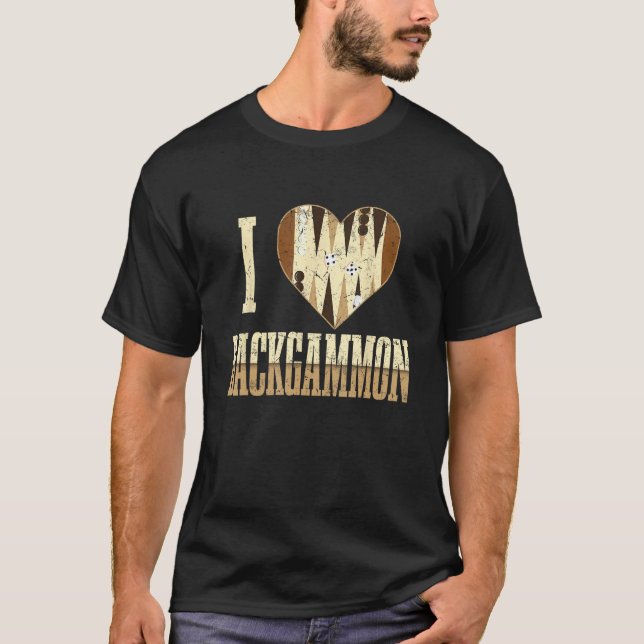 I love Backgammon Board Games T-Shirt (Front)