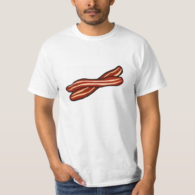 I Love Bacon Bacon Drawing Art Bacon Strips Pig T-Shirt (Front)