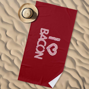 I Love Bacon Beach Towel