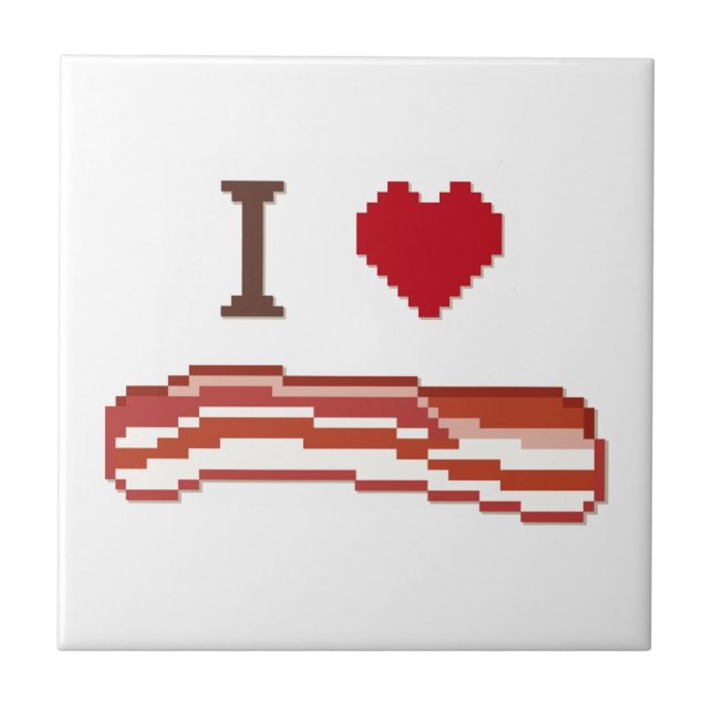 I Love Bacon Ceramic Tile (Front)