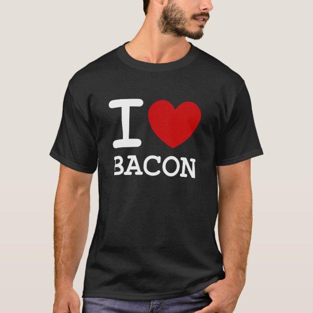 i love bacon design t shirt with heart (Front)