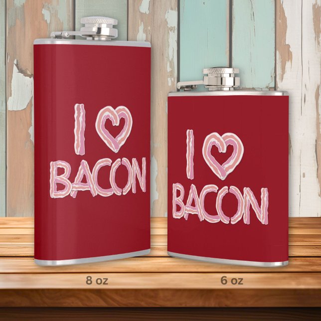 I Love Bacon Hip Flask (Creator Uploaded)