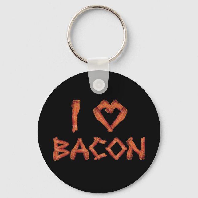 I Love Bacon Key Ring (Front)