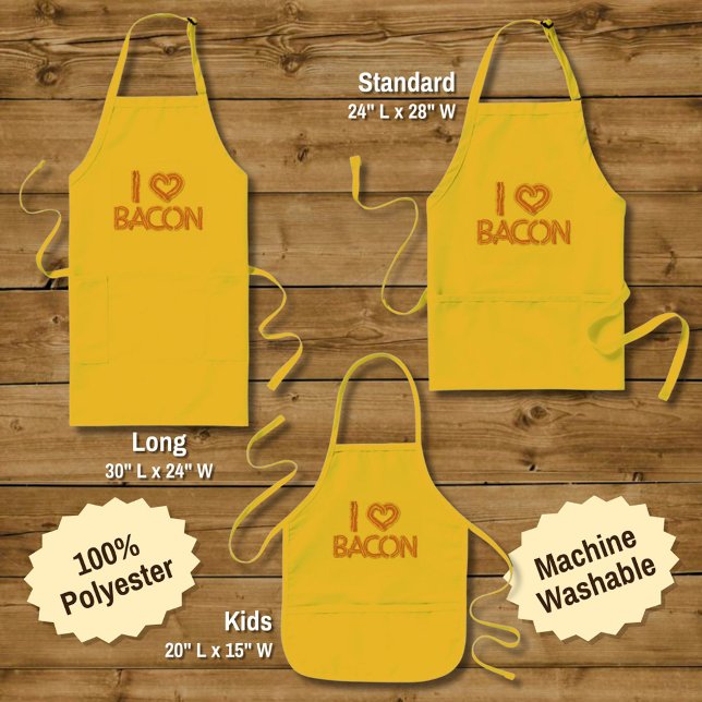 I Love Bacon Long Apron (Creator Uploaded)