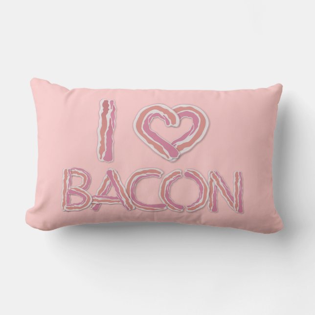 I Love Bacon Lumbar Cushion (Front)