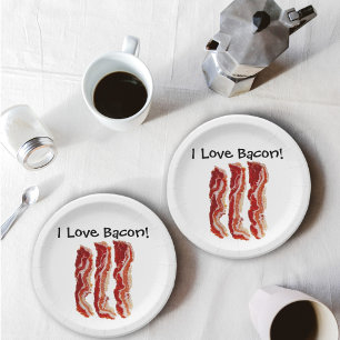 I Love Bacon Paper Plate