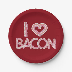 I Love Bacon Paper Plate