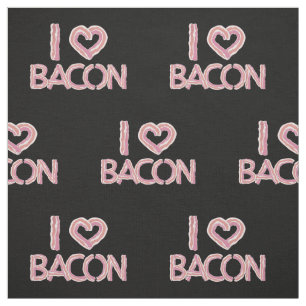 I Love Bacon Pattern Fabric