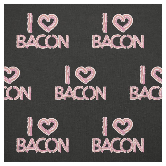 I Love Bacon Pattern Fabric (Swatch)