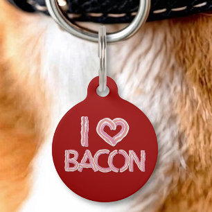 I Love Bacon Pet Tag