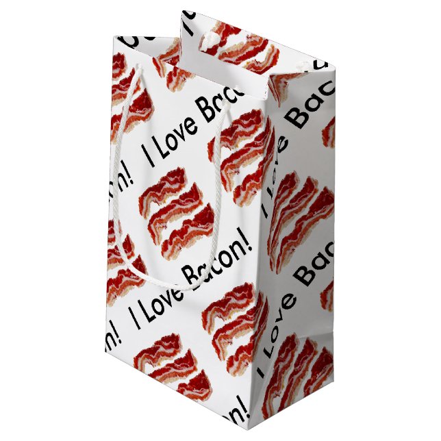I Love Bacon Small Gift Bag (Back Angled)