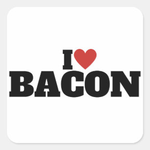 I Love Bacon Square Sticker