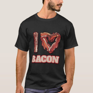 I Love Bacon Themed Words Funny American Meal Gift T-Shirt