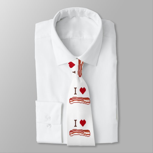 I Love Bacon Tie (Tied)