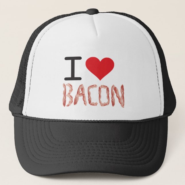 I Love Bacon Trucker Hat (Front)