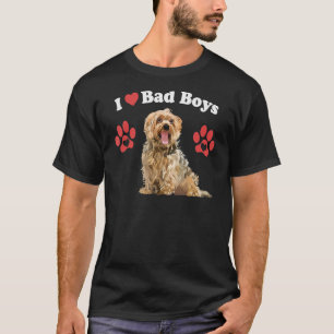 I Love Bad Boys Male Yorkie Puppy Dog Mum Joke Q T-Shirt