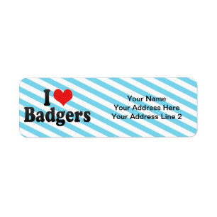 I Love Badgers Return Address Label