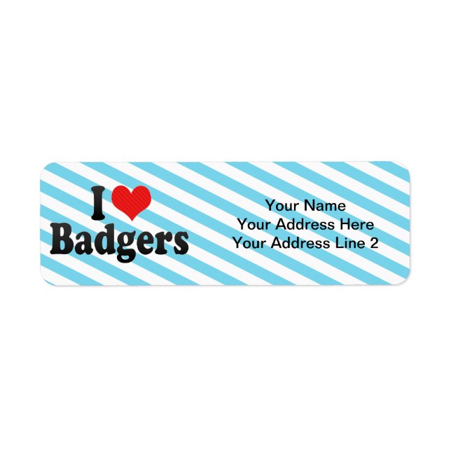 I Love Badgers Return Address Label (Front)