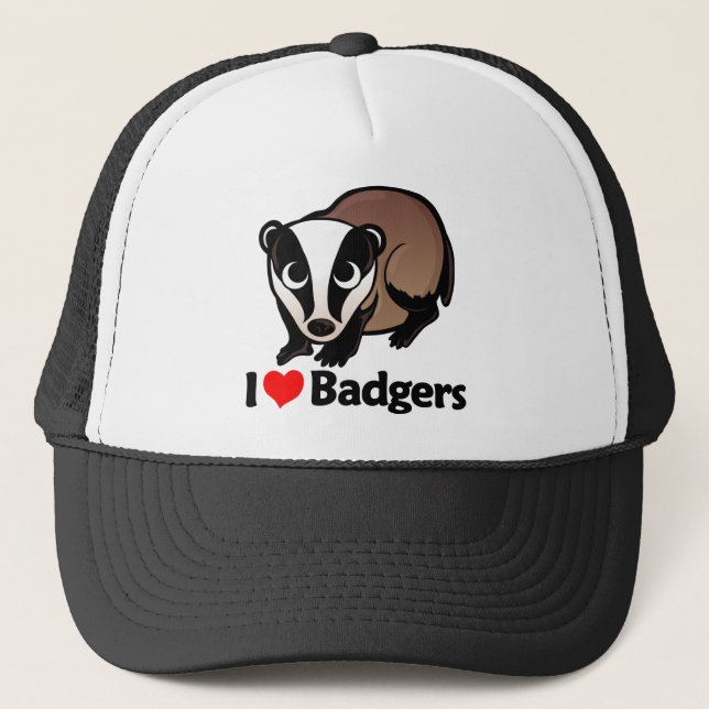 I Love Badgers Trucker Hat (Front)