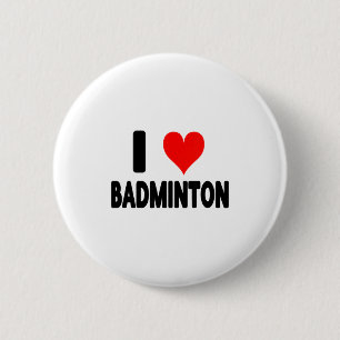 I Love Badminton - Heart Badminton Player Court Ga 6 Cm Round Badge
