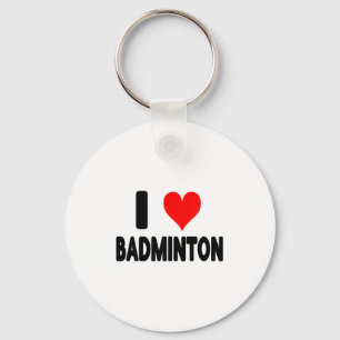 I Love Badminton - Heart Badminton Player Court Ga Key Ring