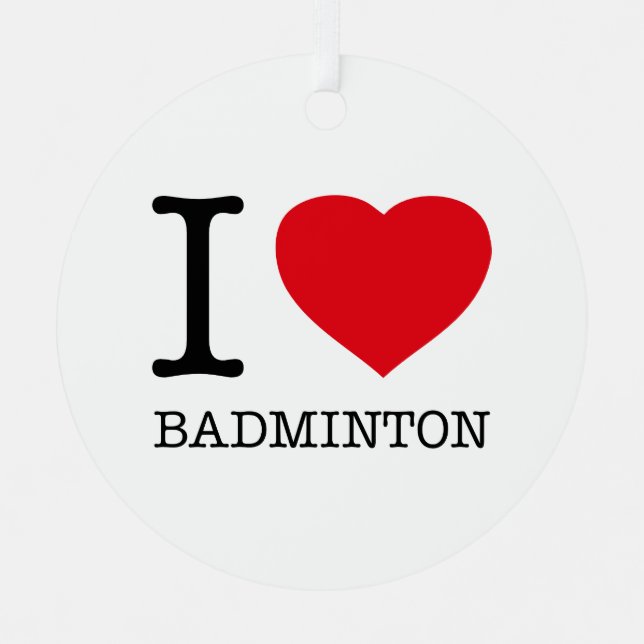 I LOVE BADMINTON METAL TREE DECORATION (Front)