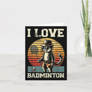 I Love Badminton Player Shuttle  Card