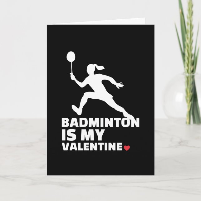  I love badminton Stylish badminton silhouette Card (Front)