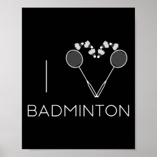 I Love Badminton Team Player Coach  Poster