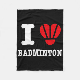 I Love Badminton Tee – Funny Shuttle Heart Parody Fleece Blanket