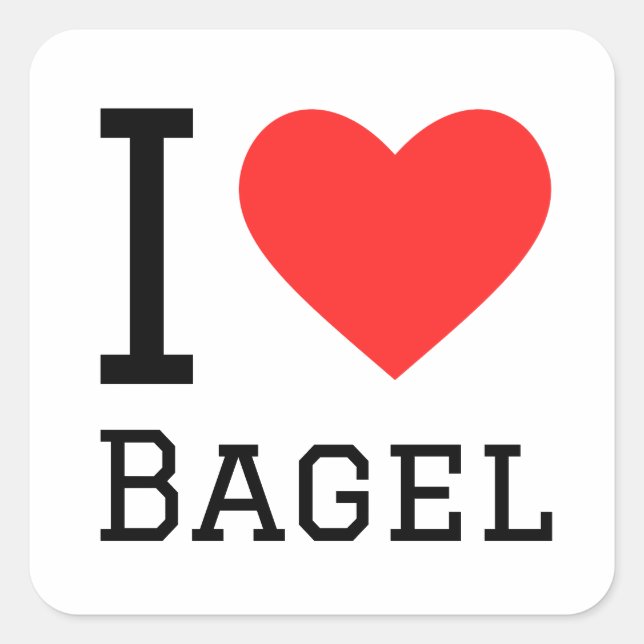 I love bagel square sticker (Front)