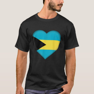 I Love Bahamas  Bahamian Flag Heart Outfit  T-Shirt