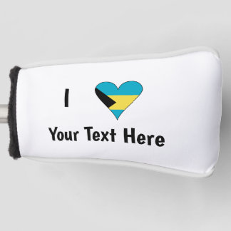 I Love (Bahamas Flag Heart) Personalised Golf Head Cover