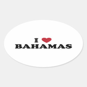 I Love Bahamas Oval Sticker