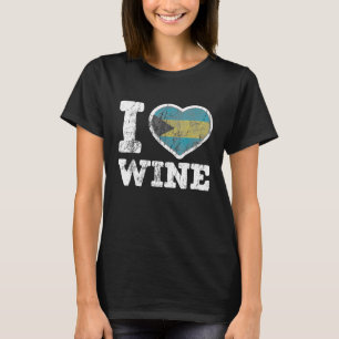 I Love Bahamian Wine Bahamas Heart Flag T-Shirt