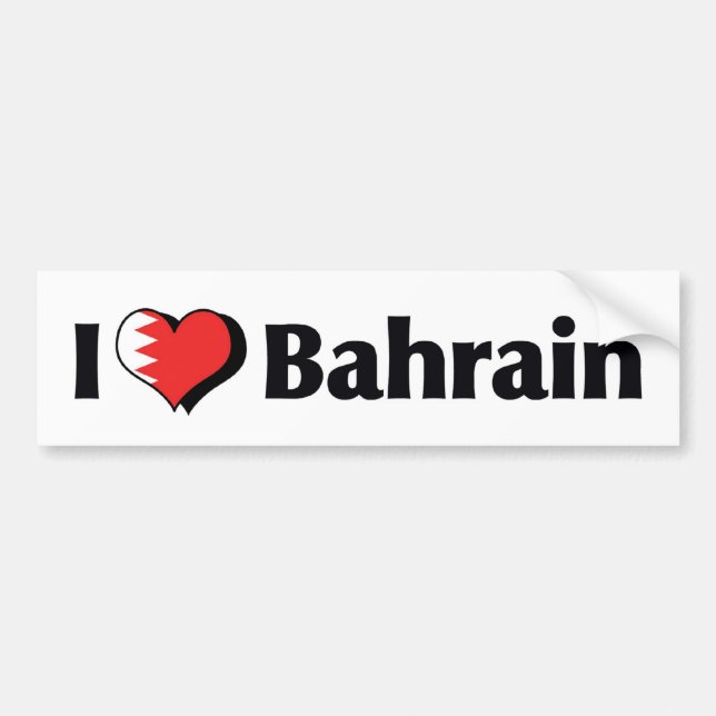 I Love Bahrain Flag Bumper Sticker (Front)