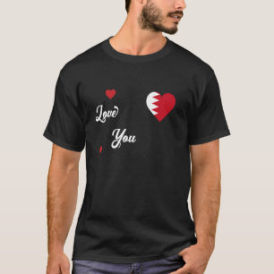 I Love Bahrain With Bahrain Flag In a Heart T-Shirt