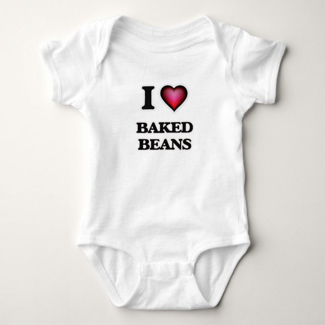 I Love Baked Beans Baby Bodysuit (Front)