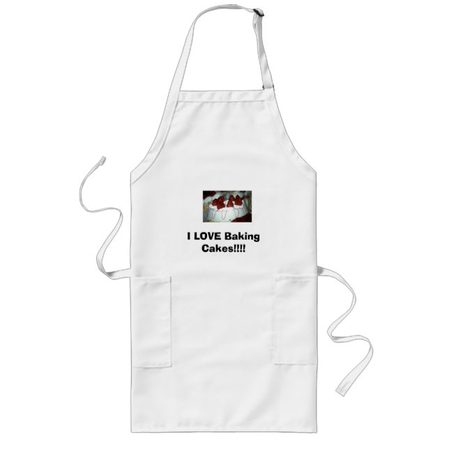 I LOVE Baking Cakes!!!! Long Apron (Front)
