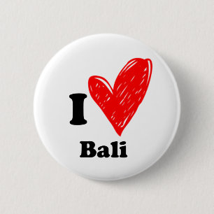 I love Bali 6 Cm Round Badge