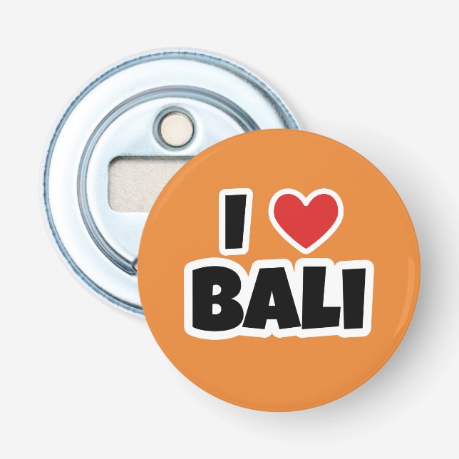 I love Bali Bottle Opener (Front)